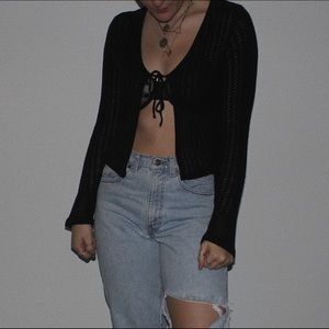 Tie front crochet top